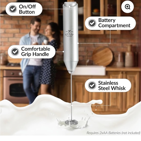 Zulay Kitchen Powerful Milk Frother Handheld Foam Maker for Lattes (Black)(NIB) - Picture 5 of 5